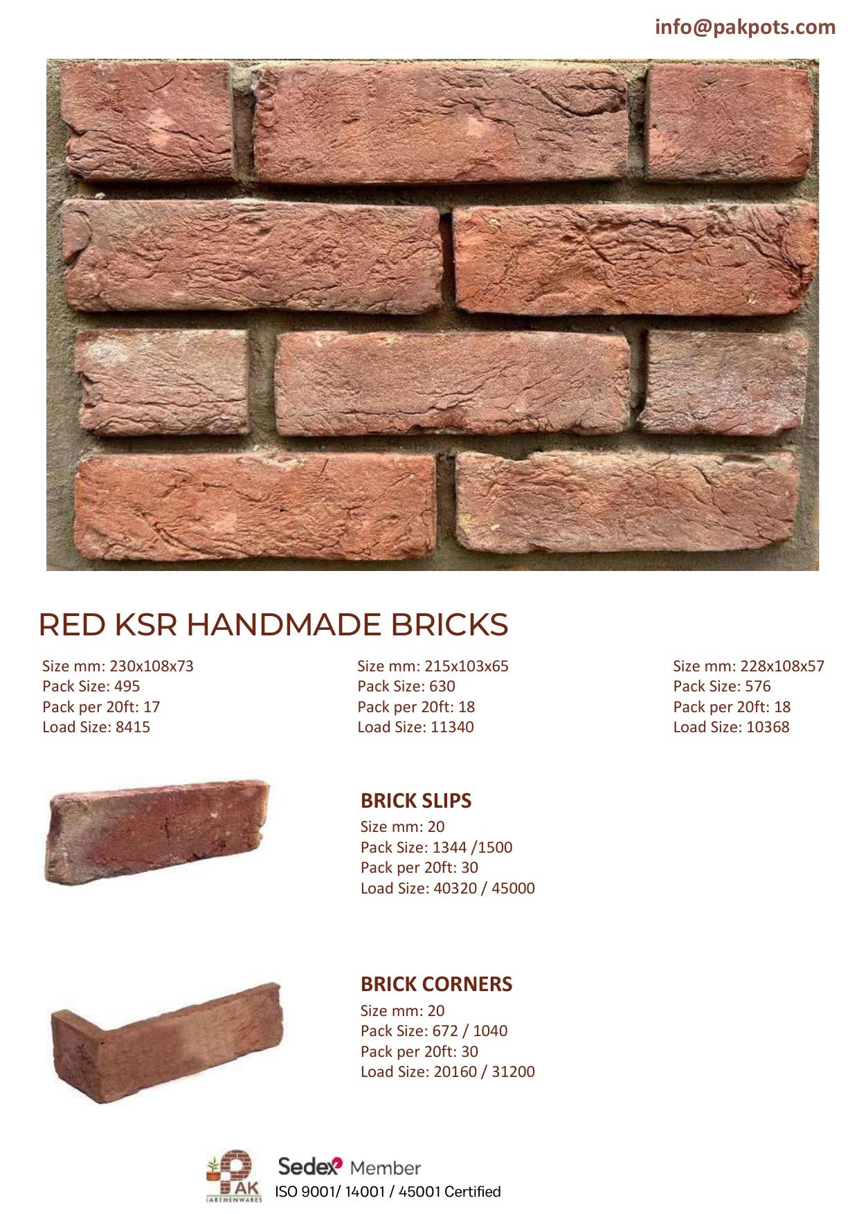 Red KSR Handmade Bricks